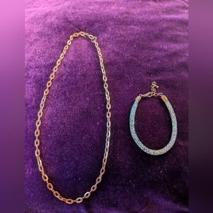 Copper tone chain and bracelet